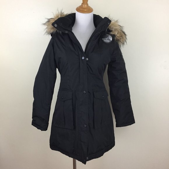 NWOT STEVE MADDEN GIRL Zip Pocket Removeable Fur Hood Parka Coat Jacket - Picture 1 of 14